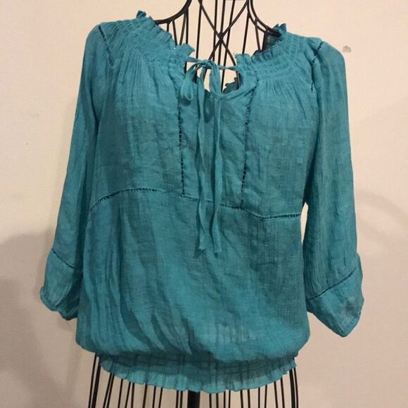 Simply Irresistible Teal Boho Blouse - Size Medium - Picture 1 of 8